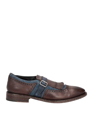 Richard Owen Richard Owe'n Man Loafers Dark Brown Size 8 Leather, Textile Fibers