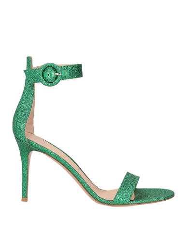 Gianvito Rossi Woman Sandals Green Size 11 Textile Fibers