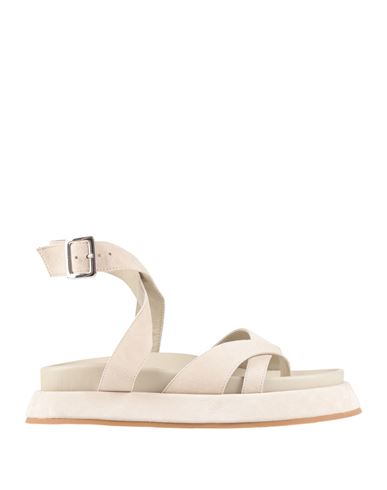 Gia Rhw Gia / Rhw Woman Thong Sandal Light Grey Size 8 Leather In Gray