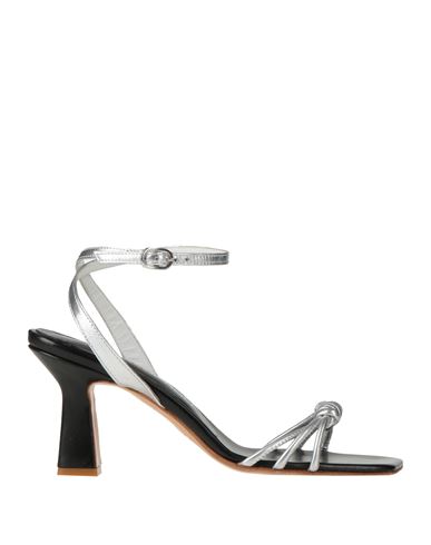 Giancarlo Paoli Woman Sandals Silver Size 10 Textile Fibers