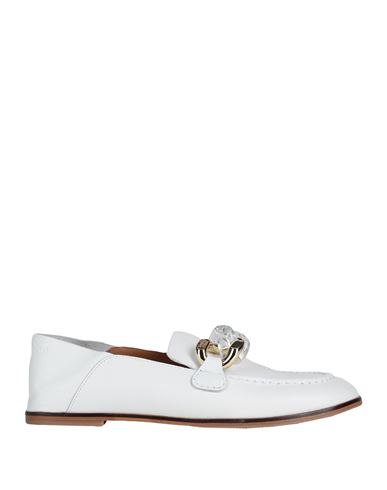 See By Chloé Woman Loafers White Size 8 Goat Skin