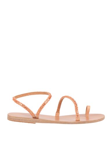 Ancient Greek Sandals Woman Thong Sandal Orange Size 8 Leather In Orange