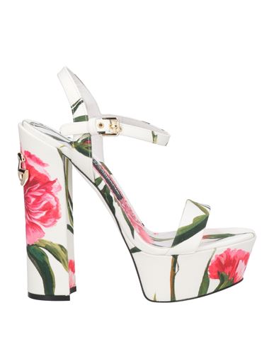 Dolce & Gabbana Woman Sandals White Size 7.5 Cotton