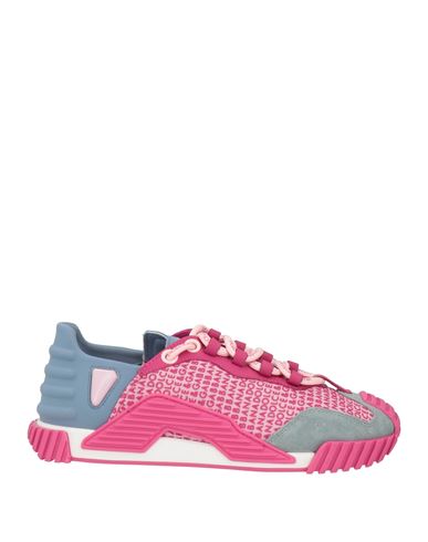 Dolce & Gabbana Woman Sneakers Fuchsia Size 7.5 Cotton, Calfskin, Polyamide, Elastane In Pink