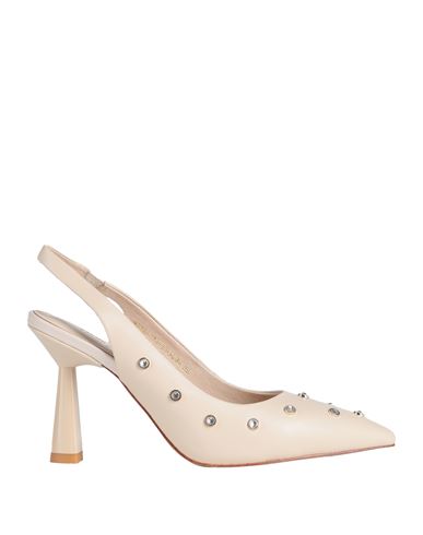 Emanuélle Vee Woman Pumps Beige Size 6 Leather In Beige