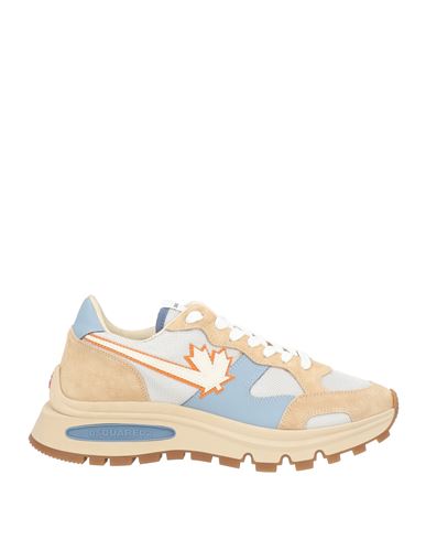 Dsquared2 Man Sneakers Beige Size 6.5 Leather, Textile Fibers In Beige