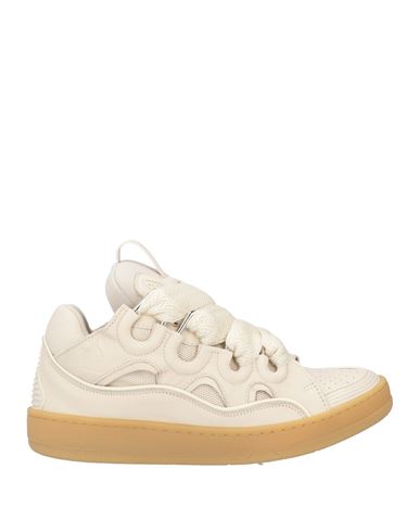 Lanvin Man Sneakers Ivory Size 11 Leather In White