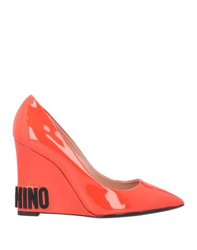 Moschino Woman Pumps Tomato Red Size 9 Leather