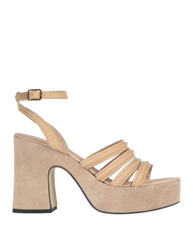 Janet & Janet Woman Sandals Beige Size 10 Leather In Beige