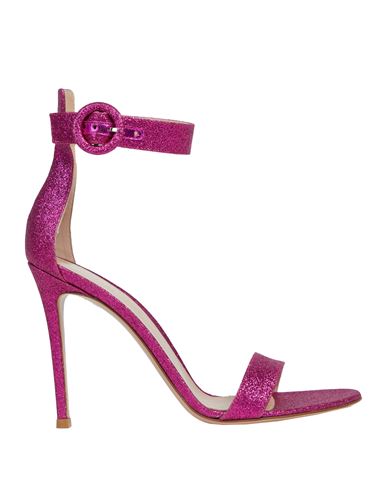Shop Sergio Rossi Woman Sandals Fuchsia Size 10 Leather In Pink