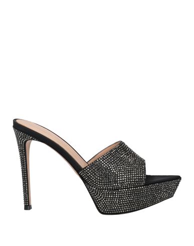 Gianvito Rossi Woman Sandals Black Size 8 Textile Fibers In Black