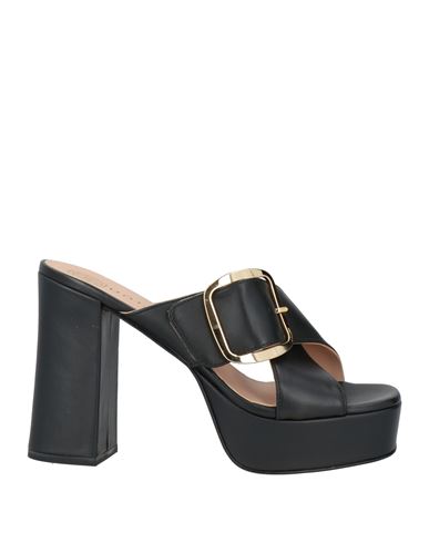 UNISA UNISA WOMAN SANDALS BLACK SIZE 9 LEATHER 