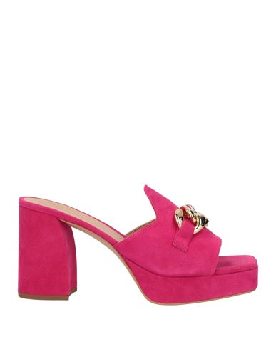 Unisa Woman Sandals Fuchsia Size 10 Leather In Pink