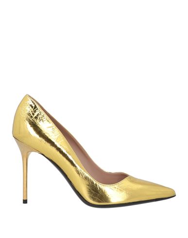 Balmain Metallic Crinkled-leather Pumps In Gold