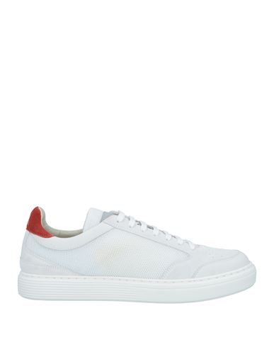 Brunello Cucinelli Man Sneakers White Size 8 Leather, Polyamide, Elastane