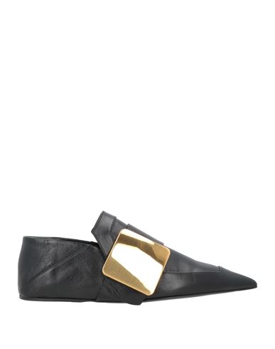 Jil Sander Woman Loafers Black Size 6 Leather