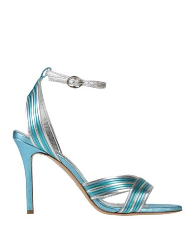 Marc Ellis Woman Sandals Turquoise Size 9 Leather In Blue