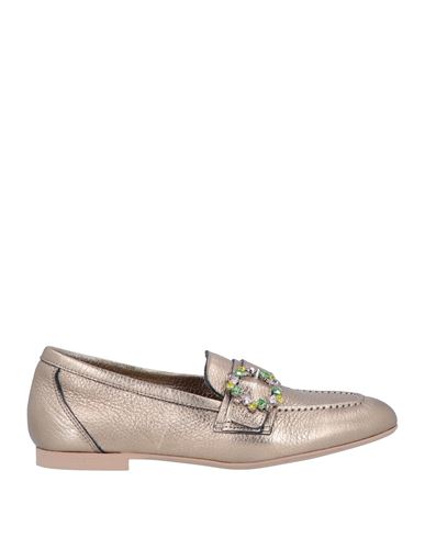 Gio+ Woman Loafers Bronze Size 8 Leather In Yellow