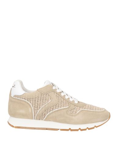 Voile Blanche Woman Sneakers Sand Size 8 Leather, Natural Raffia In Beige