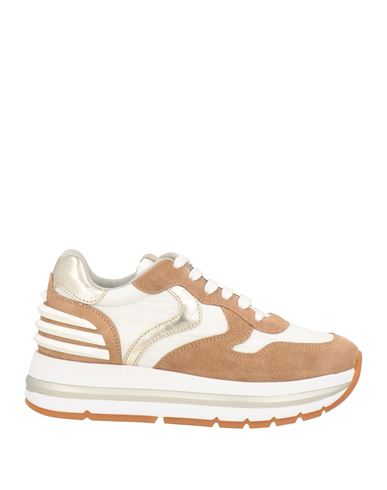 Voile Blanche Woman Sneakers Camel Size 6 Leather, Nylon In Beige