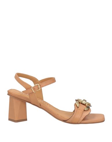 Pedro Miralles Woman Sandals Camel Size 11 Leather In Beige