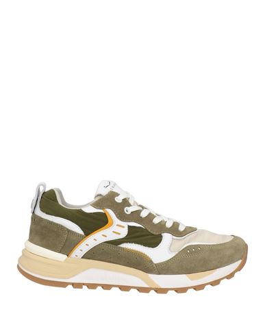 Voile Blanche Man Sneakers Military Green Size 8 Leather, Nylon, Calfskin