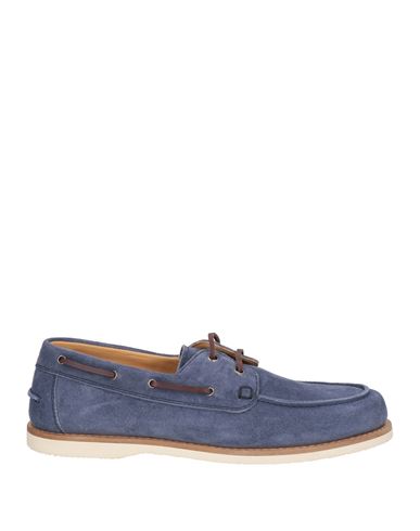 Brunello Cucinelli Man Loafers Slate Blue Size 9 Leather