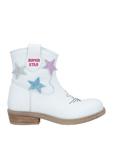 Shop Monnalisa Toddler Girl Ankle Boots White Size 10c Calfskin, Pvc - Polyvinyl Chloride, Cotton