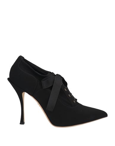 Dolce & Gabbana Woman Lace-up Shoes Black Size 7 Textile Fibers