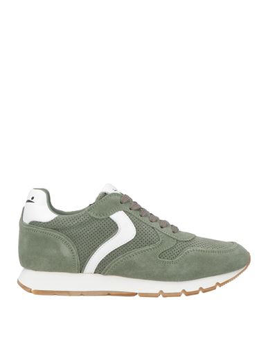 Voile Blanche Woman Sneakers Military Green Size 7 Leather, Calfskin