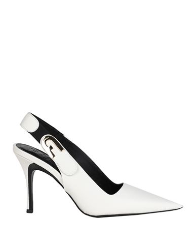 Furla Sign Slingback T.90 Woman Pumps Light Grey Size 8 Leather, Polyester