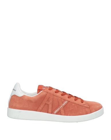 Armani Exchange Man Sneakers Rust Size 11 Pigskin, Polyester, Polyurethane Coated