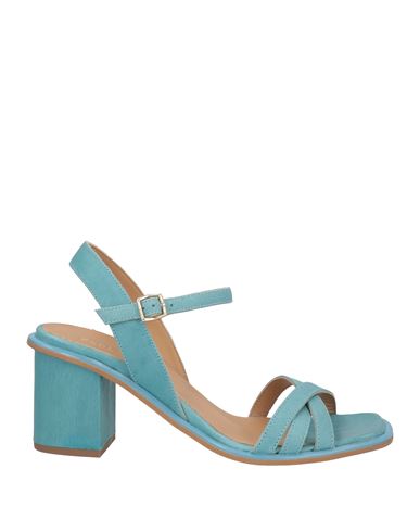 Paola Ferri Woman Sandals Azure Size 11 Leather In Blue