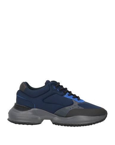 Shop Hogan Man Sneakers Navy Blue Size 8 Textile Fibers