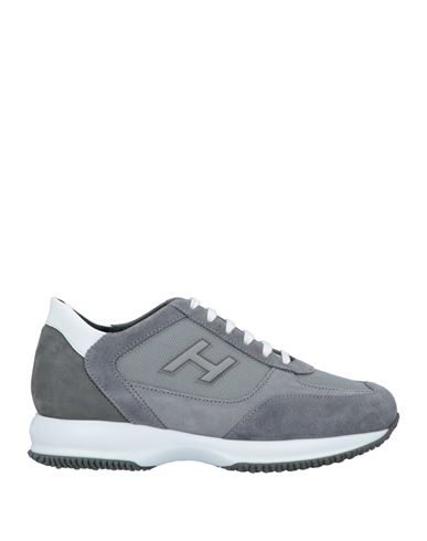 Hogan Man Sneakers Grey Size 9 Leather, Textile Fibers