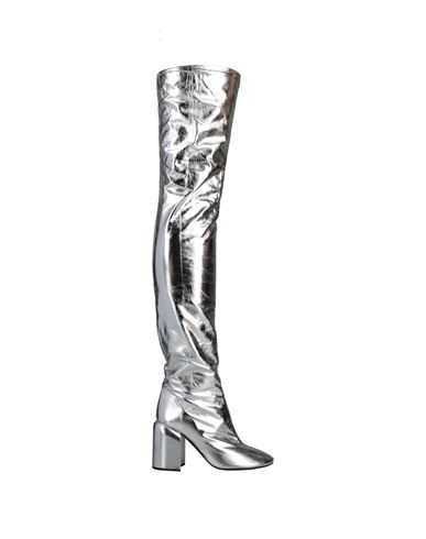 Jil Sander Woman Boot Silver Size 8 Leather