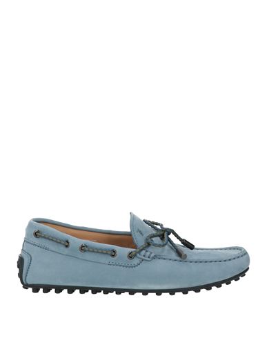 Tod's Man Loafers Pastel Blue Size 8 Leather