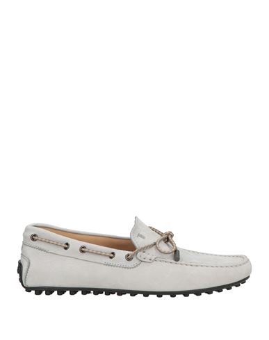 Tod's Man Loafers Light Grey Size 7.5 Leather In Grey