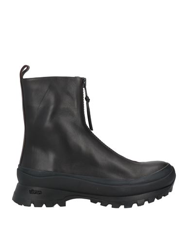 Jil Sander Man Ankle Boots Dark Brown Size 12 Leather In Black