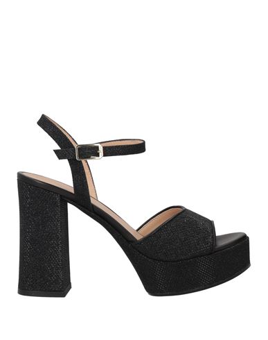 Unisa Woman Sandals Black Size 7 Textile Fibers