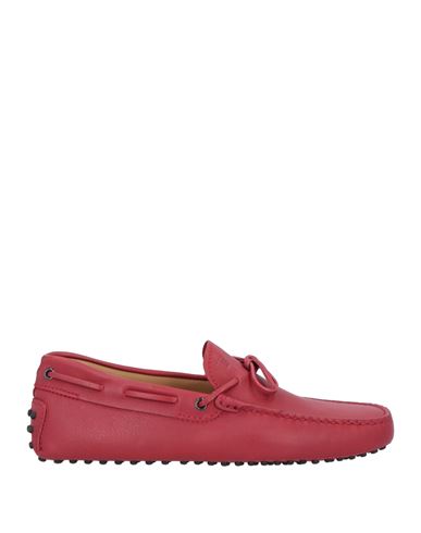 Tod's Man Loafers Burgundy Size 9 Leather In Red