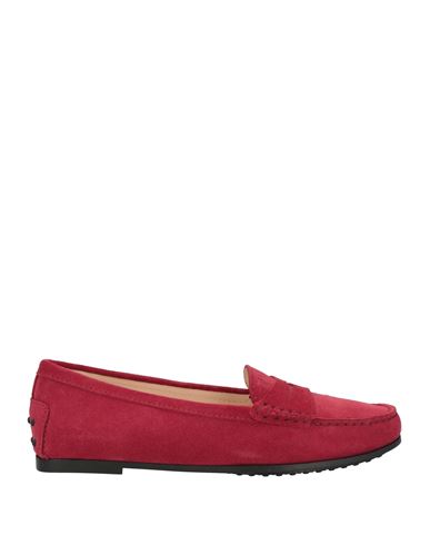 Shop Tod's Woman Loafers Garnet Size 5 Leather In Red