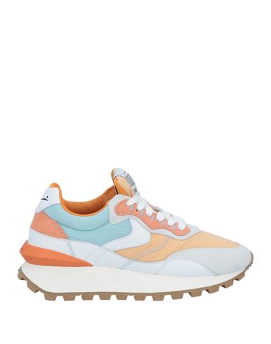 VOILE BLANCHE VOILE BLANCHE WOMAN SNEAKERS APRICOT SIZE 8 LEATHER, TEXTILE FIBERS 