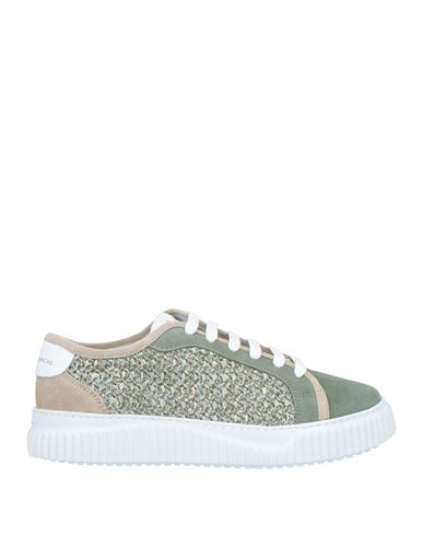 Voile Blanche Woman Sneakers Sage Green Size 6 Leather, Textile Fibers