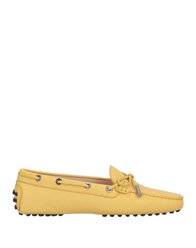TOD'S TOD'S WOMAN LOAFERS MUSTARD SIZE 8 LEATHER 