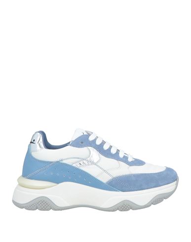 Voile Blanche Woman Sneakers Light Blue Size 7 Leather, Textile Fibers