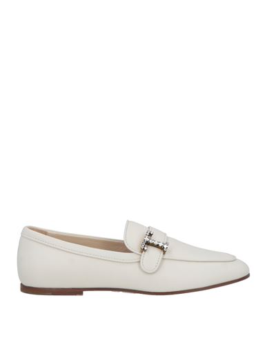 Tod's Woman Loafers Ivory Size 8 Leather In White