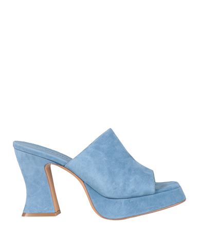 Roberto Festa Woman Sandals Light Blue Size 10 Leather