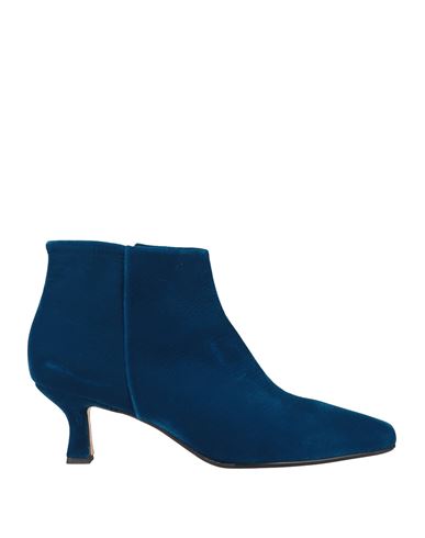 Anna F . Woman Ankle Boots Blue Size 10 Textile Fibers
