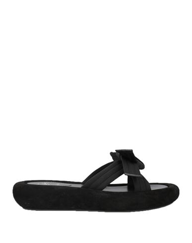 Christian Louboutin Woman Sandals Black Size 9 Cotton, Calfskin
